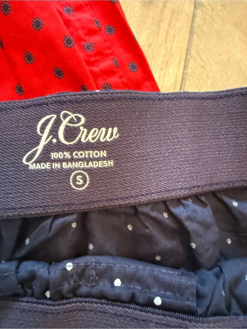 J. Crew Men's Polka Dot Cotton Boxers - Red & Navy